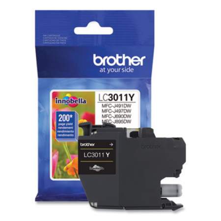 Brother LC3011Y Ink, 200 Page-Yield, Yellow