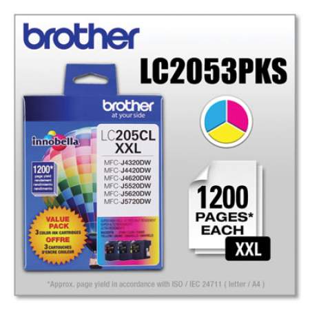 Brother LC2053PKS Innobella Super High-Yield Ink, 1,200 Page-Yield, Cyan/Magenta/Yellow