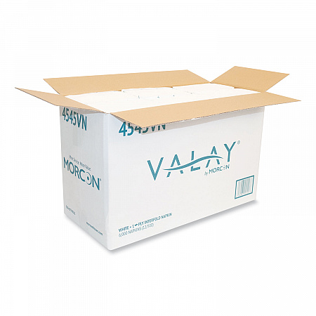 Valay Interfolded Napkins, 1-Ply, White, 6.5 x 8.25, 6,000/Carton (4545VN)