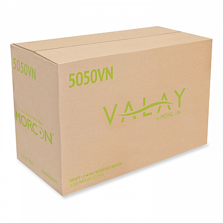 Valay Interfolded Napkins, 1-Ply, 6.3 x 8.85, Kraft, 6,000/Carton (5050VN)