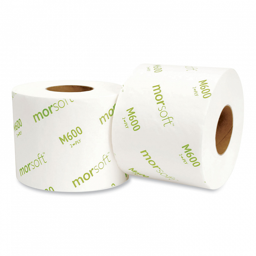 Morsoft Controlled Bath Tissue, Septic Safe, 2-Ply, White, 600 Sheets/Roll, 48 Rolls/Carton (M600)