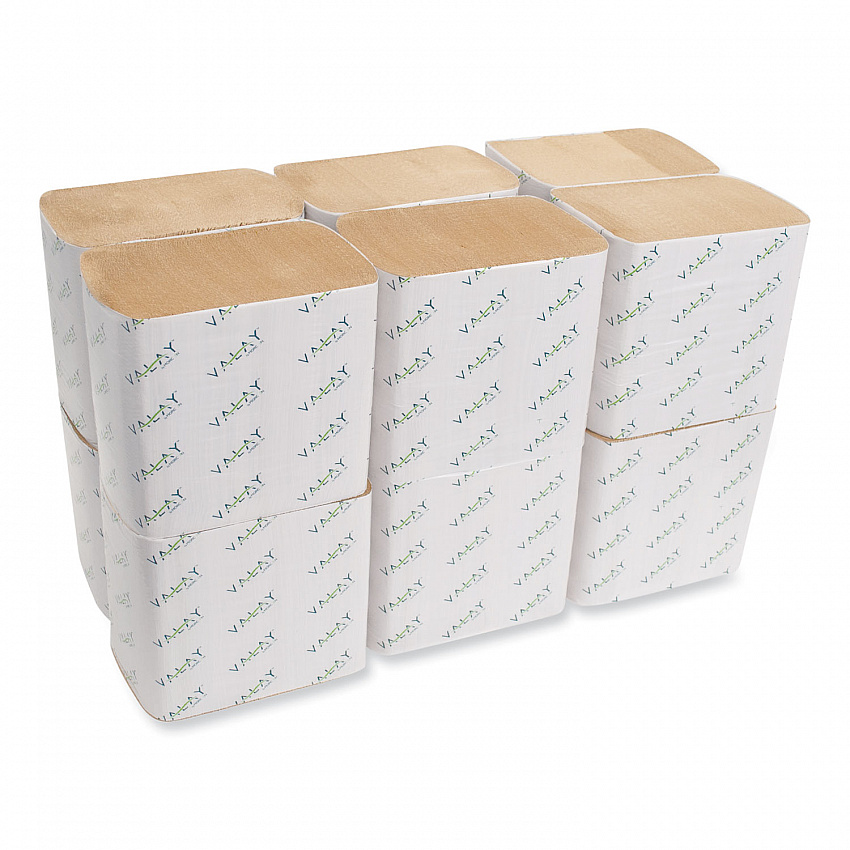 Valay Interfolded Napkins, 2-Ply, 6.5 x 8.25, Kraft, 6,000/Carton (5000VN)