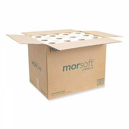 Morsoft Controlled Bath Tissue, Septic Safe, 2-Ply, White, 600 Sheets/Roll, 48 Rolls/Carton (M600)