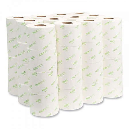 Morsoft Controlled Bath Tissue, Septic Safe, 2-Ply, White, 600 Sheets/Roll, 48 Rolls/Carton (M600)