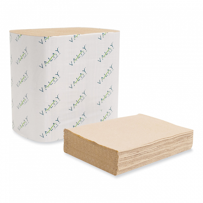 Valay Interfolded Napkins, 2-Ply, 6.5 x 8.25, Kraft, 6,000/Carton (5000VN)