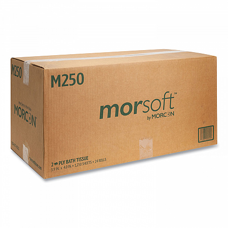 Small Core Bath Tissue, Septic Safe, 2-Ply, White, 1,250 Sheets/Roll, 24 Rolls/Carton (M250)