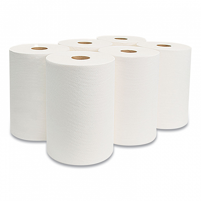10 Inch TAD Roll Towels, 1-Ply, 10" x 550 ft, White, 6 Rolls/Carton (VT106)
