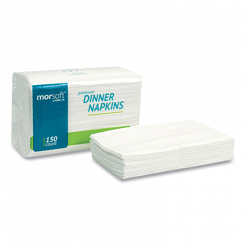 Morsoft Dinner Napkins, 2-Ply, 14.5 x 16.5, White, 3,000/Carton (3466)