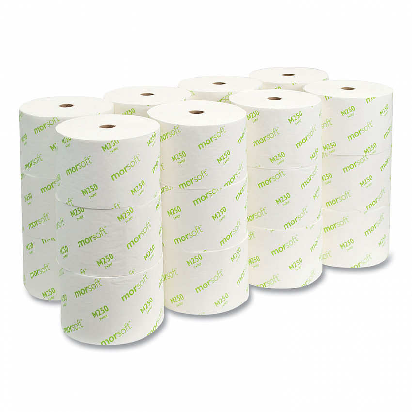 Small Core Bath Tissue, Septic Safe, 2-Ply, White, 1,250 Sheets/Roll, 24 Rolls/Carton (M250)