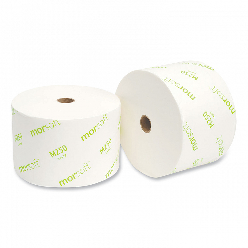 Small Core Bath Tissue, Septic Safe, 2-Ply, White, 1,250 Sheets/Roll, 24 Rolls/Carton (M250)