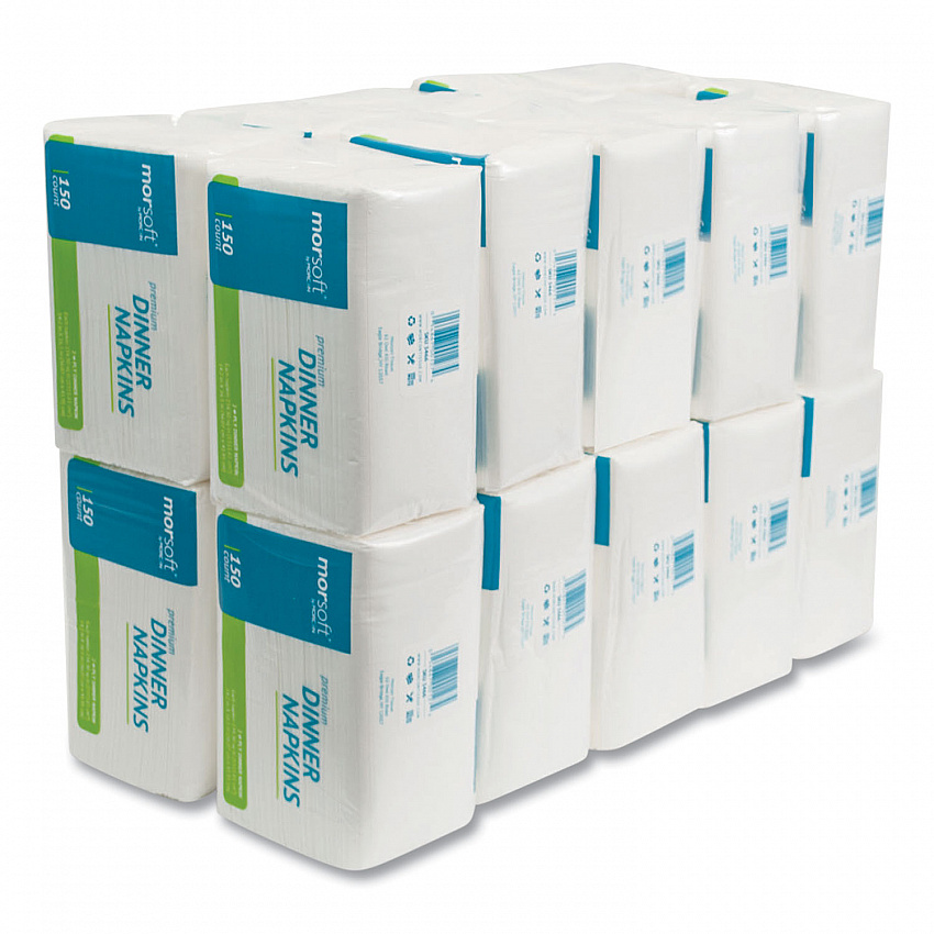 Morsoft Dinner Napkins, 2-Ply, 14.5 x 16.5, White, 3,000/Carton (3466)