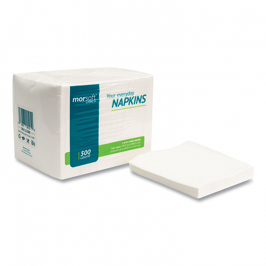 Morsoft 1/4 Fold Lunch Napkins, 1-Ply, 11.8 x 11.8, White, 6,000/Carton (1250)