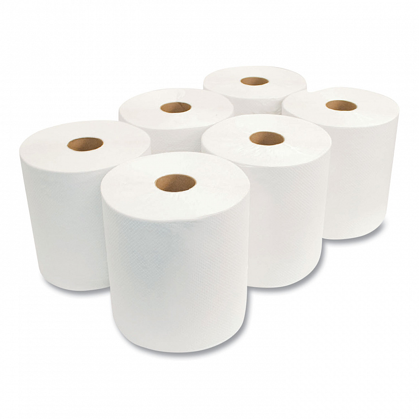 Morsoft Universal Roll Towels, 1-Ply, 8" x 800 ft, White, 6 Rolls/Carton (W6800)