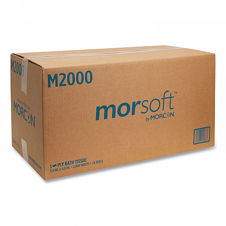 Small Core Bath Tissue, Septic Safe, 1-Ply, White, 2,000 Sheets/Roll, 24 Rolls/Carton (M2000)