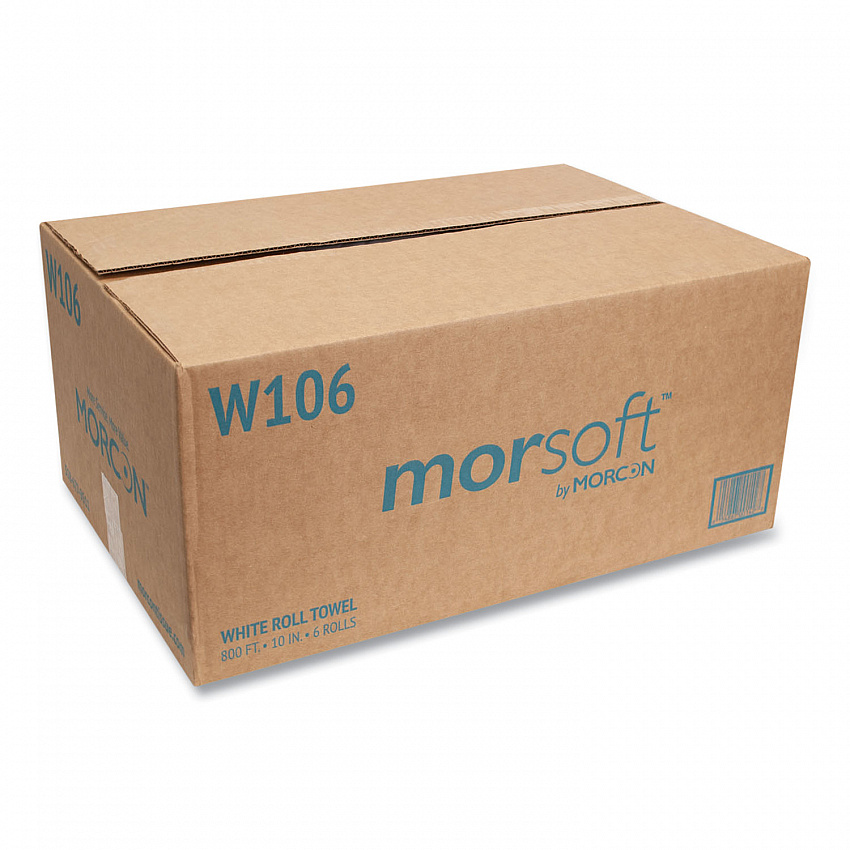 10 Inch Roll Towels, 1-Ply, 10" x 800 ft, White, 6 Rolls/Carton (W106)