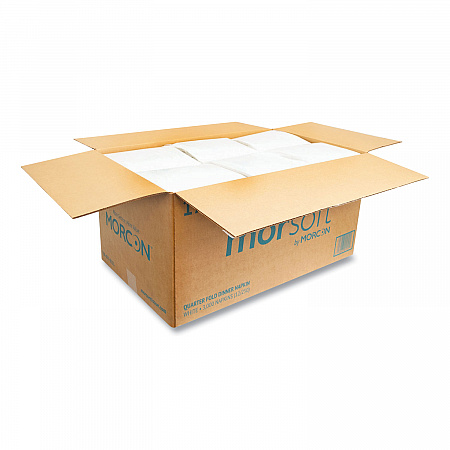 Morsoft Dinner Napkins, 1-Ply, 16 x 16, White, 250/Pack, 12 Packs/Carton (1717)