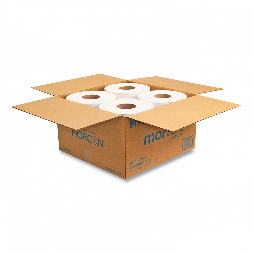Jumbo Bath Tissue, Septic Safe, 2-Ply, 3.3" x 1,000 ft, White, 12 Rolls/Carton (M99)