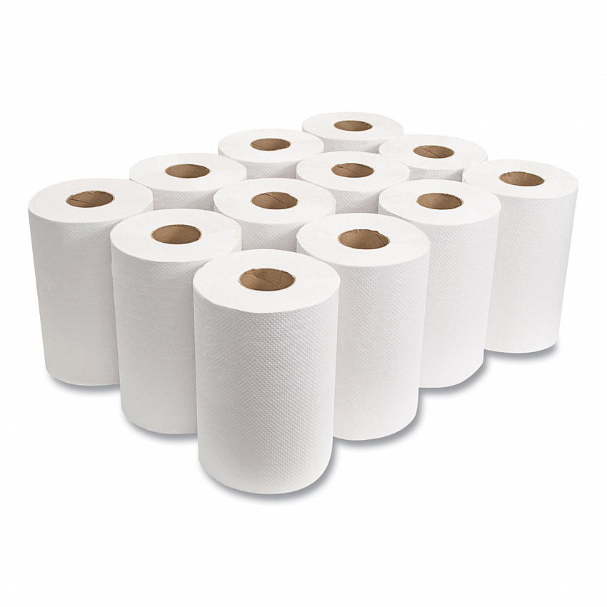 Morsoft Universal Roll Towels, 1-Ply, 8" x 350 ft, White, 12 Rolls/Carton (W12350)