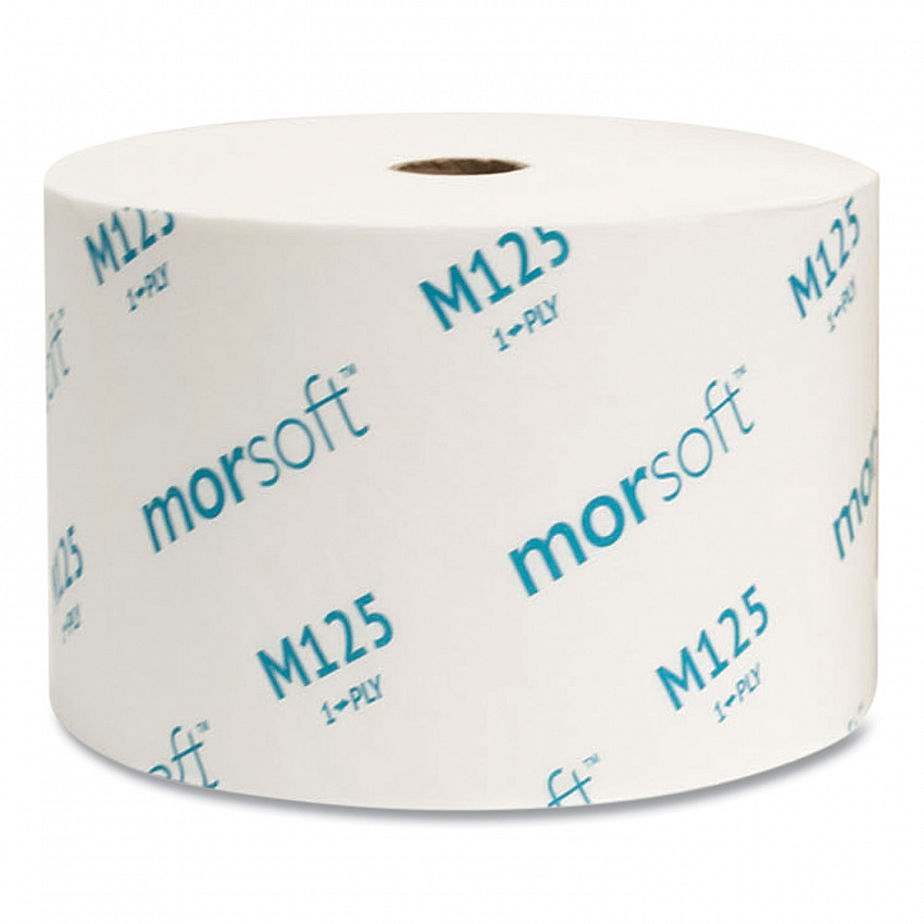 Small Core Bath Tissue, Septic Safe, 1-Ply, White, 2,500 Sheets/Roll, 24 Rolls/Carton (M125)