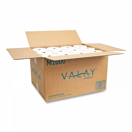 Small Core Bath Tissue, Septic Safe, 2-Ply, White, 1,000 Sheets/Roll, 36 Rolls/Carton (M1000)