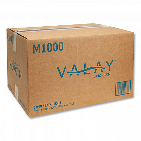 Small Core Bath Tissue, Septic Safe, 2-Ply, White, 1,000 Sheets/Roll, 36 Rolls/Carton (M1000)