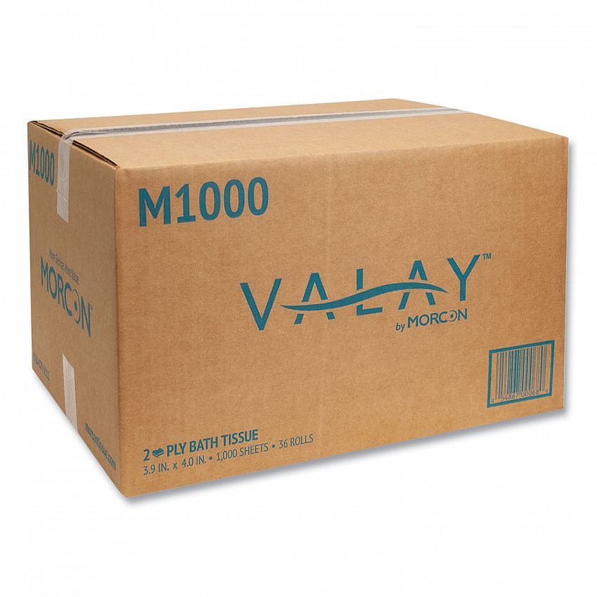 Small Core Bath Tissue, Septic Safe, 2-Ply, White, 1,000 Sheets/Roll, 36 Rolls/Carton (M1000)