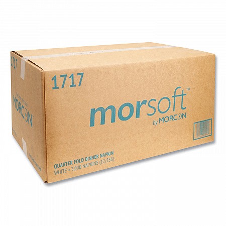 Morsoft Dinner Napkins, 1-Ply, 16 x 16, White, 250/Pack, 12 Packs/Carton (1717)