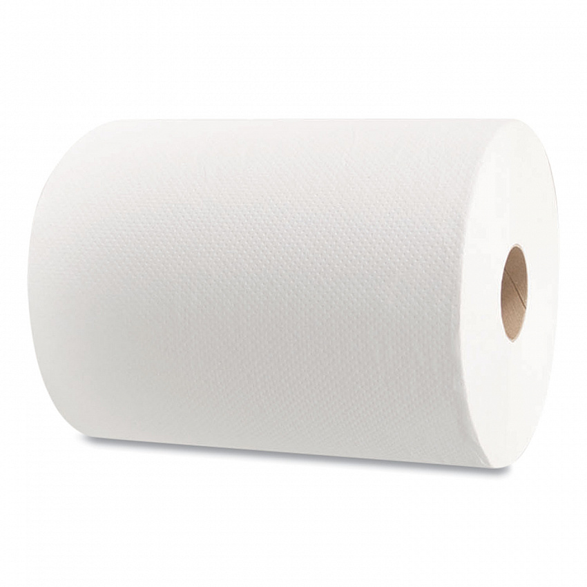 10 Inch Roll Towels, 1-Ply, 10" x 800 ft, White, 6 Rolls/Carton (W106)