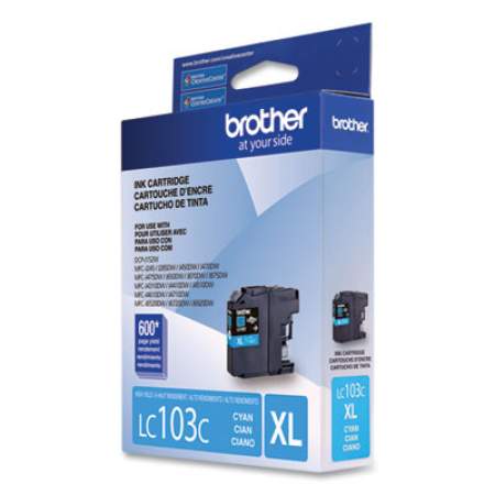 Brother LC103C Innobella High-Yield Ink, 600 Page-Yield, Cyan