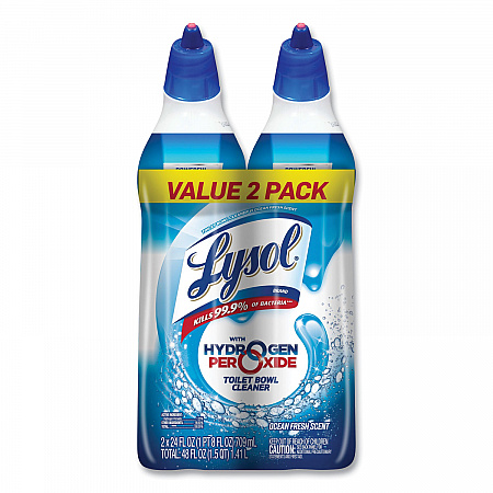 Toilet Bowl Cleaner with Hydrogen Peroxide, Ocean Fresh Scent, 24 oz Angle-Neck Bottle, 2/Pack, 4 Packs/Carton (96084)