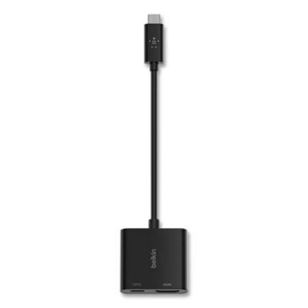 Belkin USB-C to HDMI + Charge Adapter, HDMI; USB-C(F); USB-C(M), 2.53", Black (AVC002BKBL)