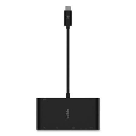 Belkin USB-C Multimedia + Charge Adapter, 4K HDMI; USB-A; USB-C; VGA, 4.9 ft, Black (AVC004BKBL)
