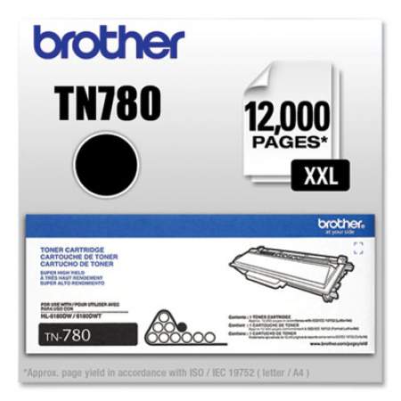 Brother TN780 Super High-Yield Toner, 12,000 Page-Yield, Black