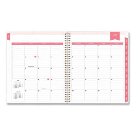 Blue Sky Day Designer Academic Year Daily/Monthly Planner, Rugby Stripe Artwork, 10 x 8, Black/White, 12-Month (July-June): 2021-2022 (132268)