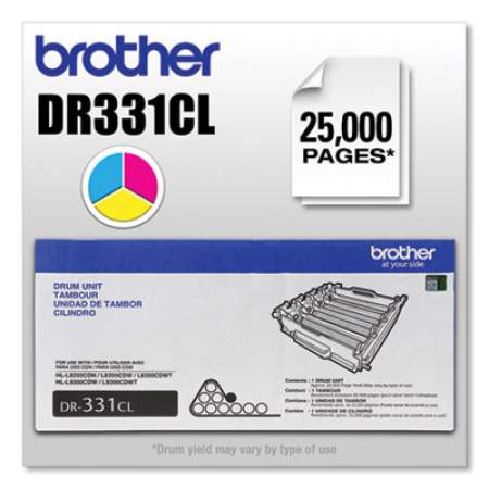 Brother DR331CL Drum Unit, 25,000 Page-Yield, Black/Cyan/Magenta/Yellow