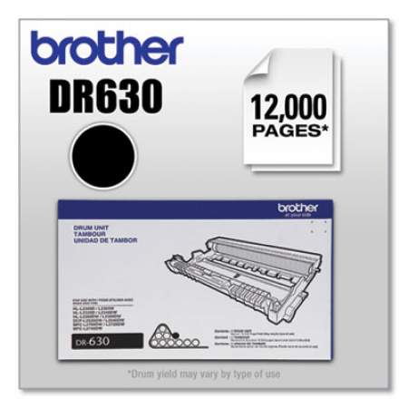 Brother DR630 Drum Unit, 12,000 Page-Yield, Black