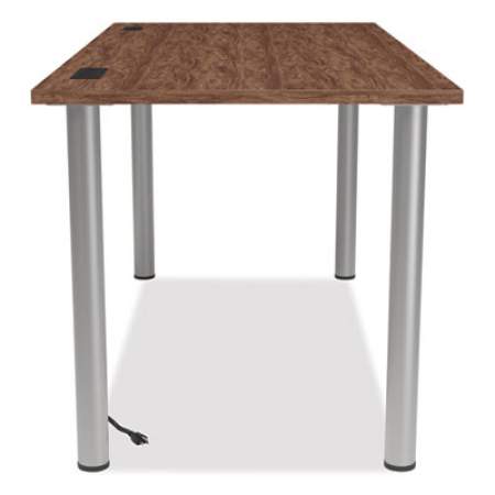 Union & Scale Essentials Writing Table-Desk with Integrated Power Management, 59.7" x 29.3" x 28.8", Espresso/Aluminum (24398967)