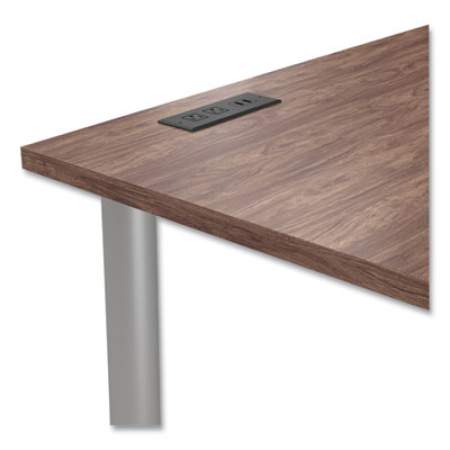 Union & Scale Essentials Writing Table-Desk with Integrated Power Management, 59.7" x 29.3" x 28.8", Espresso/Aluminum (24398967)