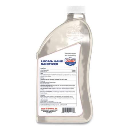 Lucas Oil Liquid Hand Sanitizer, 0.5 gal Bottle, Unscented, 6/Carton (11175)