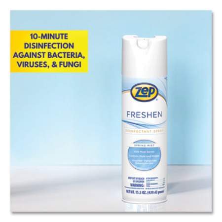 Zep Freshen Disinfectant Spray, Spring Mist, 15.5 oz Aerosol Spray (1050017EA)