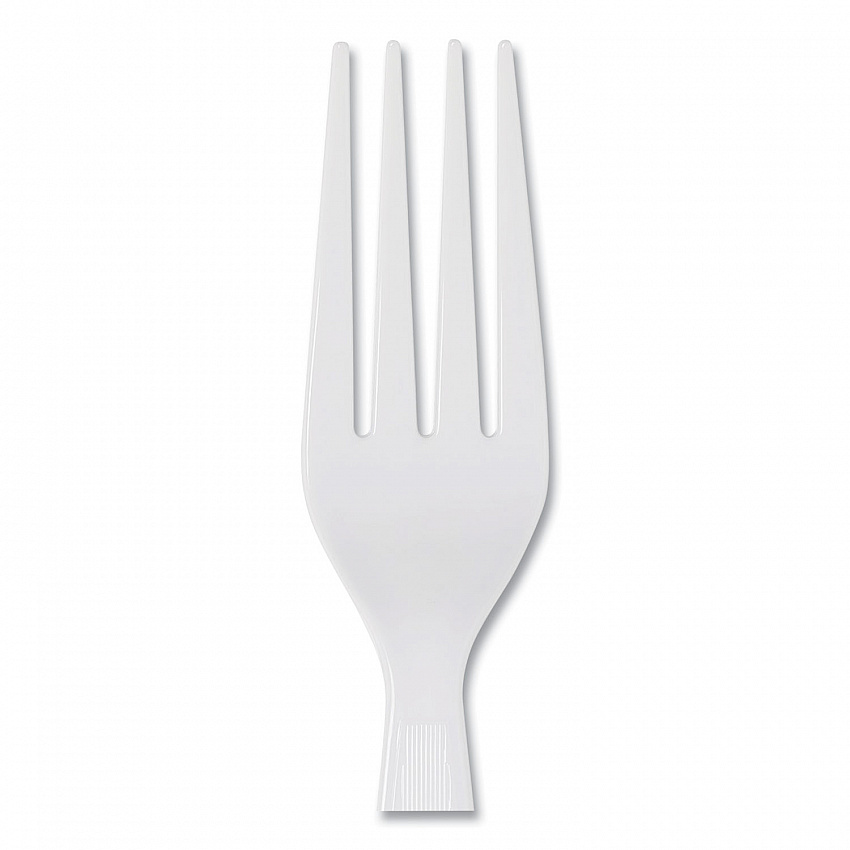 Plastic Cutlery, Heavyweight Fork, White, 1,000/Carton (FH217)
