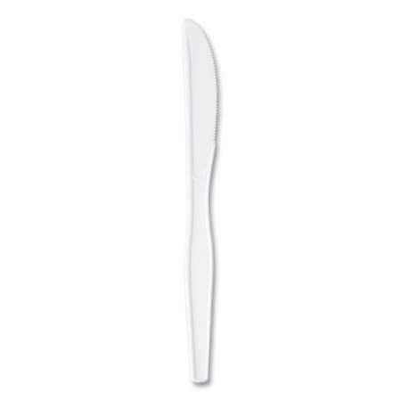 Dixie Plastic Cutlery, Heavyweight Knives, White, 1,000/Carton (KH217)