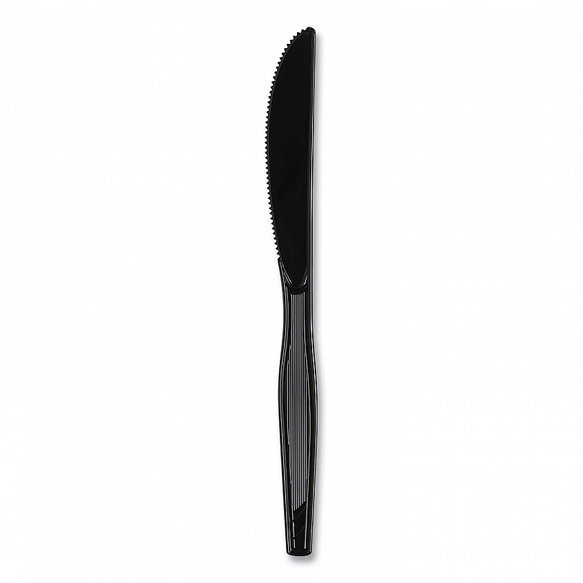 Plastic Cutlery, Heavyweight Knife, Black, 1,000/Carton (KH517)