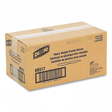 Plastic Cutlery, Heavyweight Knife, Black, 1,000/Carton (KH517)
