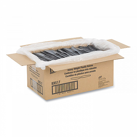 Plastic Cutlery, Heavyweight Knife, Black, 1,000/Carton (KH517)