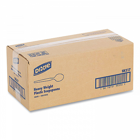 Plastic Cutlery, Heavyweight Soup Spoon, White, 1,000/Carton (SH217)