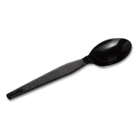 Dixie Plastic Cutlery, Heavyweight Teaspoons, Black, 1,000/Carton (TH517)