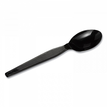 Plastic Cutlery, Heavyweight Spoon, Black, 1,000/Carton (TH517)