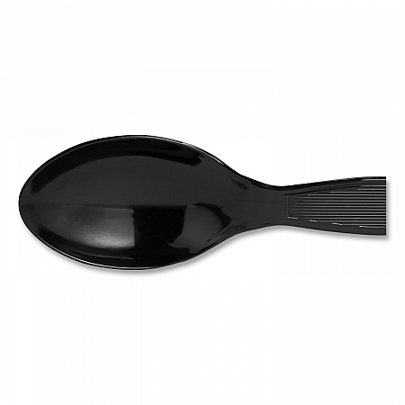 Plastic Cutlery, Heavyweight Spoon, Black, 1,000/Carton (TH517)