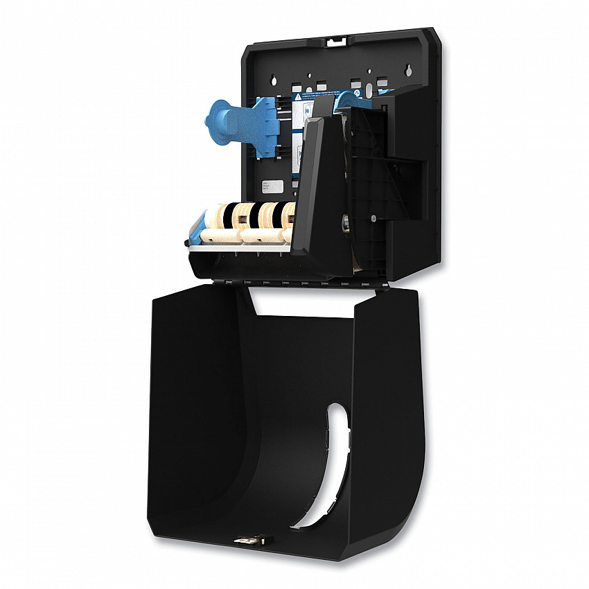 Hygienic Push-Paddle Roll Towel Dispenser, 13 x 10 x 14.4, Black (54338A)